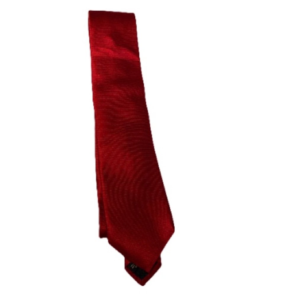 Cremiux Red Textured Silk Necktie Made in USA